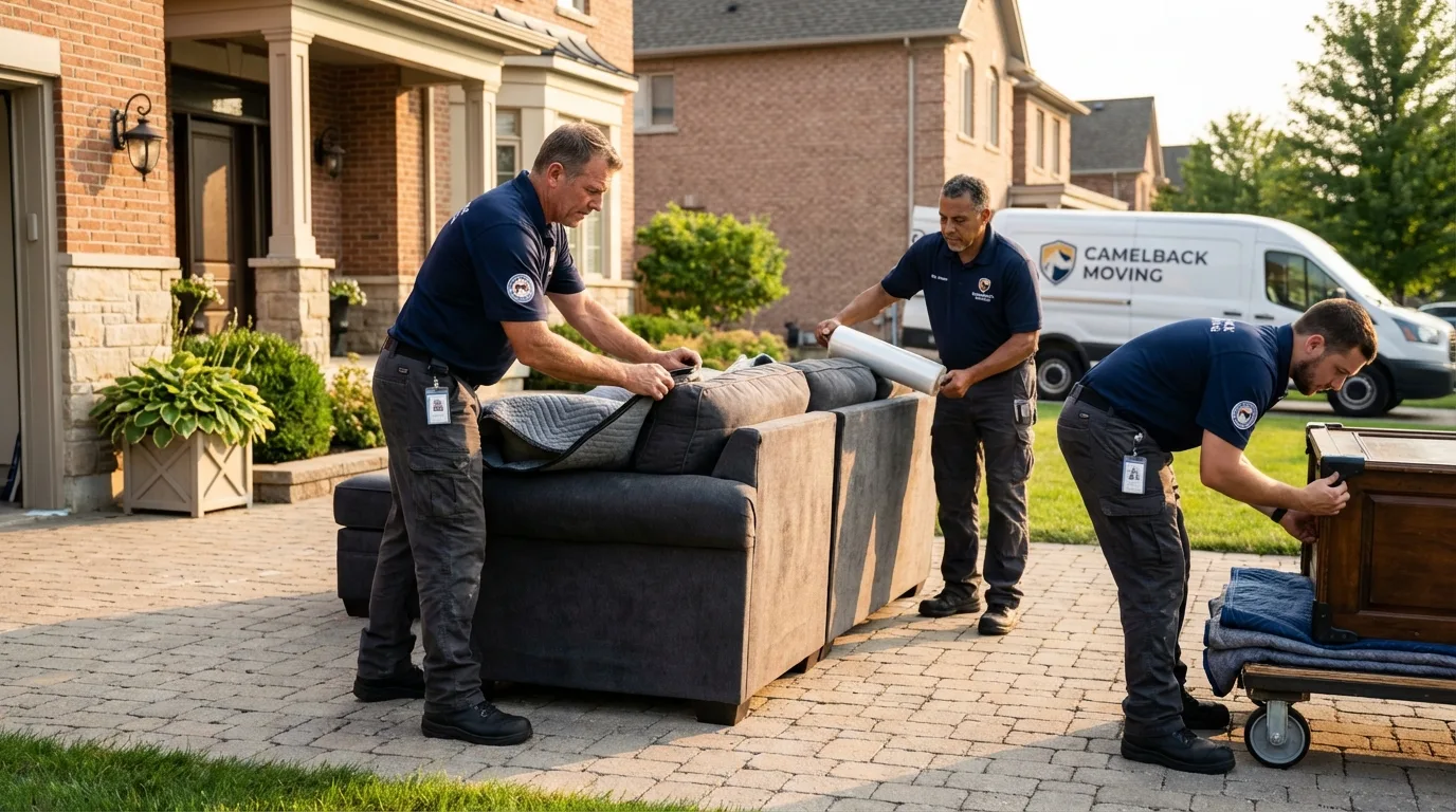 Large estate moving crew wrapping furniture in Blowing Rock, NC