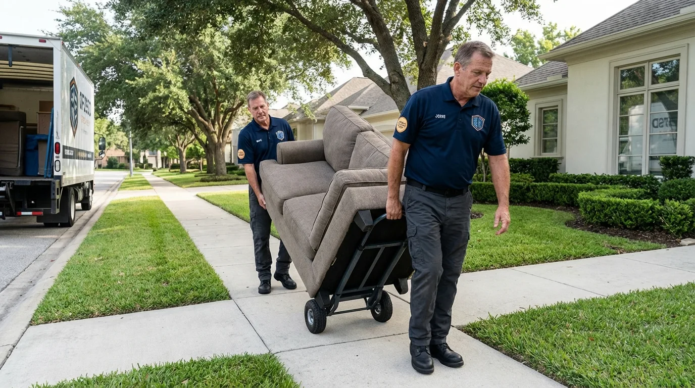 Local residential moving crew loading furniture in Blowing Rock, NC